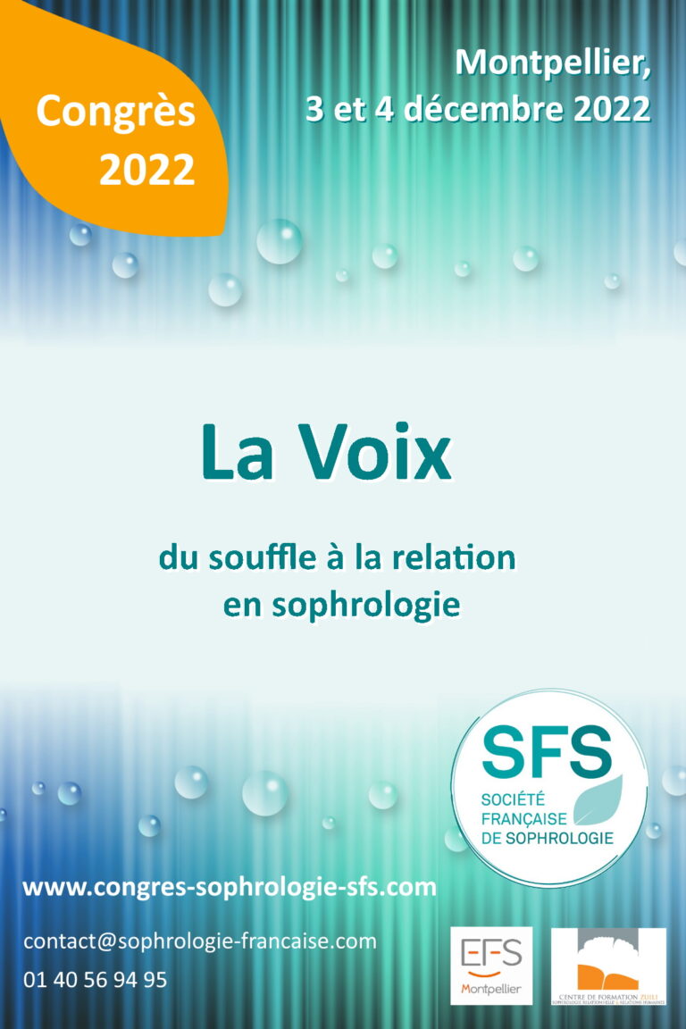 Affiche congrès 2022 - La voix : du souffle à la relation en sophrologie - SFS - Société de Sophrologie Française